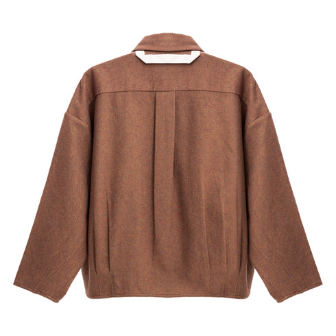 Merely Made Merely Premium Cropped Shirt Melange Brown 23FMLPR208SH Degli Uberti